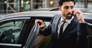 Luxury SUV for a reliable car service from Newark to Manhattan, parked at Newark Airport.