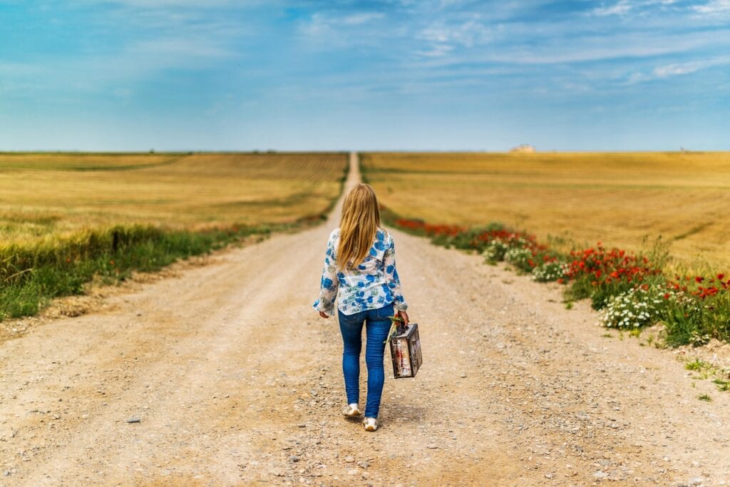 suitcase, girl, leaving, child, person, happy, calm, young, lonely, alone, walking, away, goodbye, landscape, dirt road, distance, cornfield, tumblr wallpaper, leaving, person, person, person, person, person, happy, happy, alone, alone, walking, walking, goodbye, goodbye