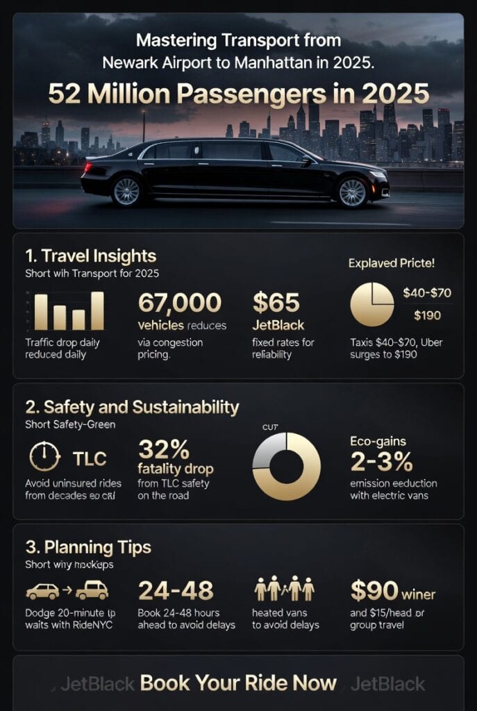 Infographic best transport from newark airport to manhattan