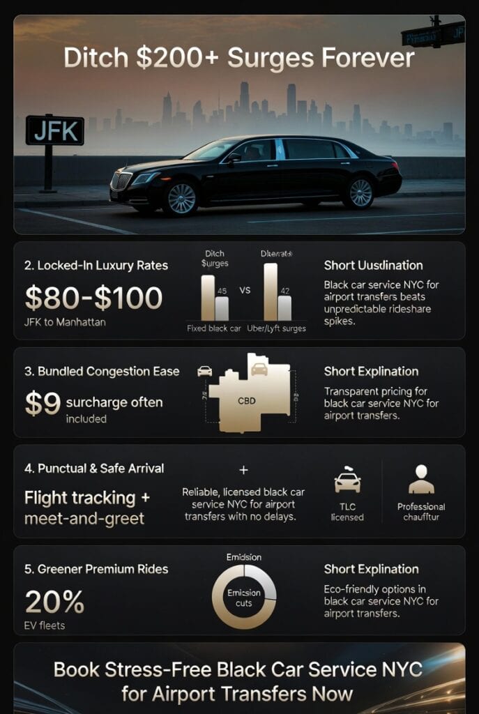 Infographic black car service nyc for airport transfers