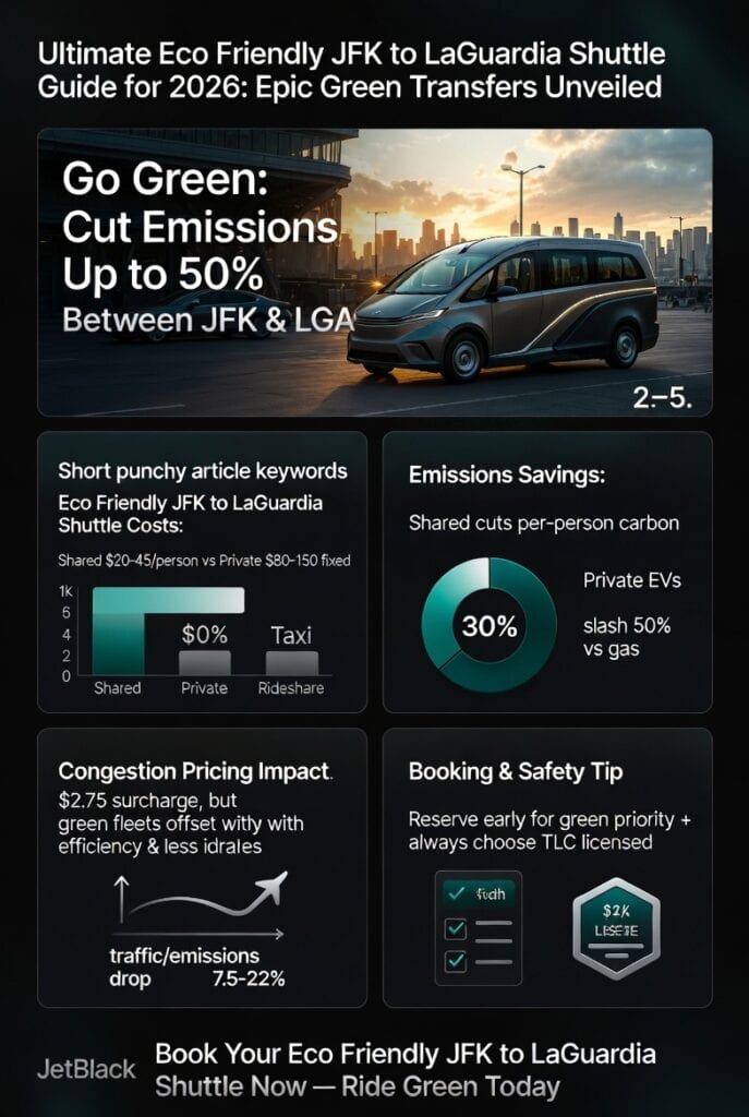 Infographic eco friendly jfk to laguardia shuttle