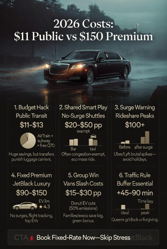 Infographic how much does a jfk to laguardia shuttle cost
