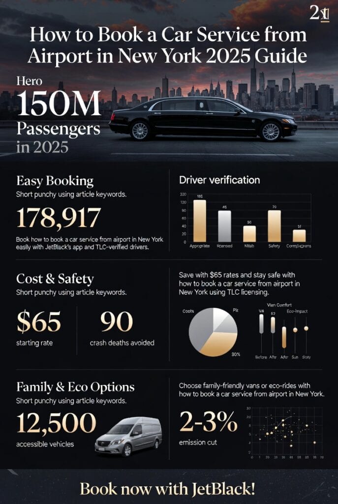 Infographic how to book a car service from airport in new york