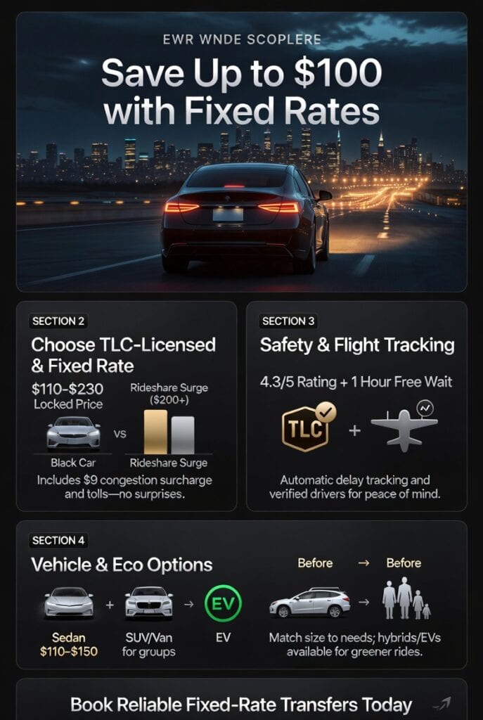 Infographic how to book a car service from newark to nyc