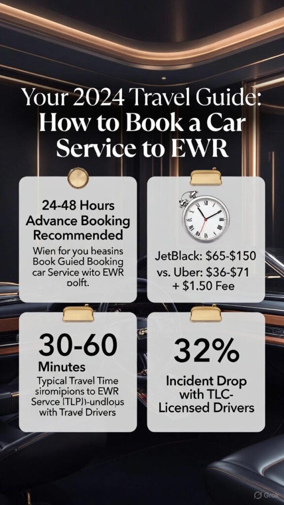 Infographic how to book a car service to ewr