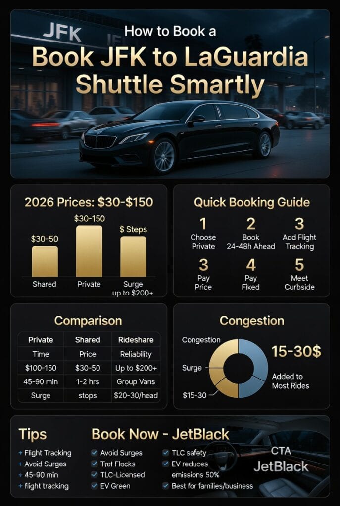 Infographic how to book a jfk to laguardia shuttle