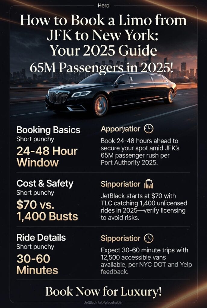Infographic how to book a limo from jfk to new york