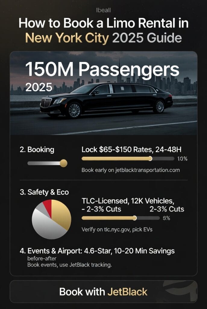 Infographic how to book a limo rental in new york city