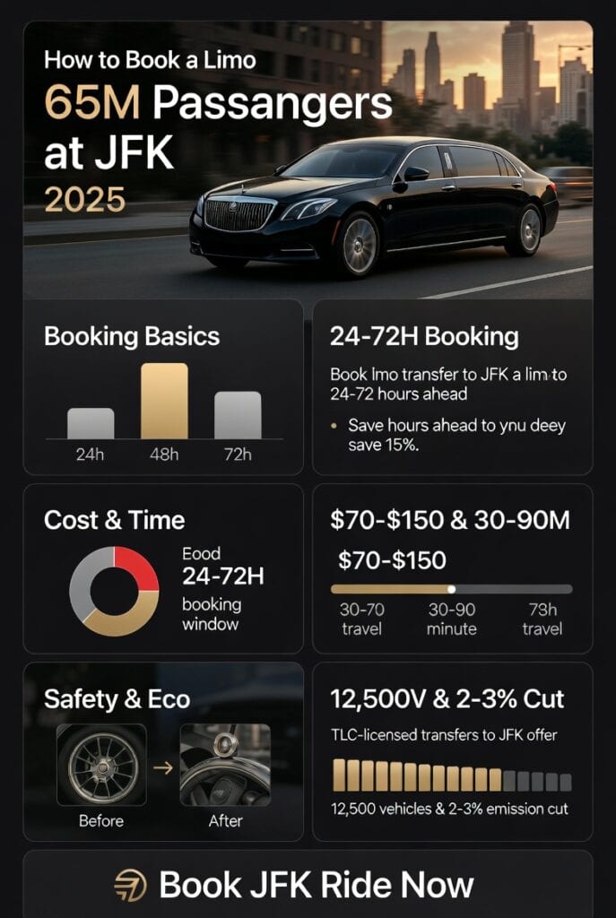 Infographic how to book a limo transfer to jfk