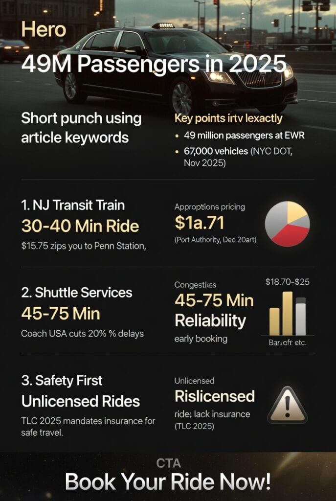 Infographic how to get from newark airport to new york city