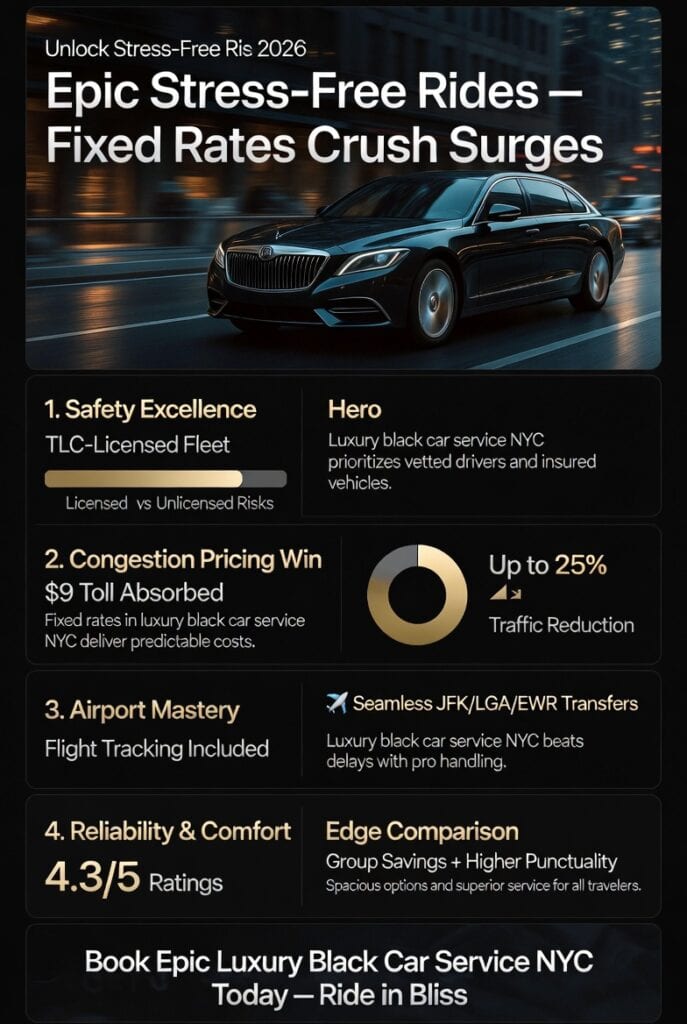 Infographic luxury black car service nyc