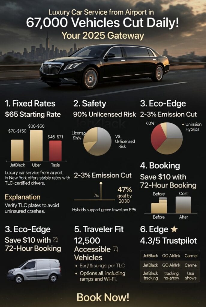 Infographic luxury car service from airport in new york