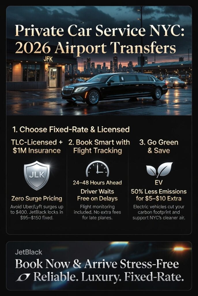Infographic private car service nyc for airport transfers