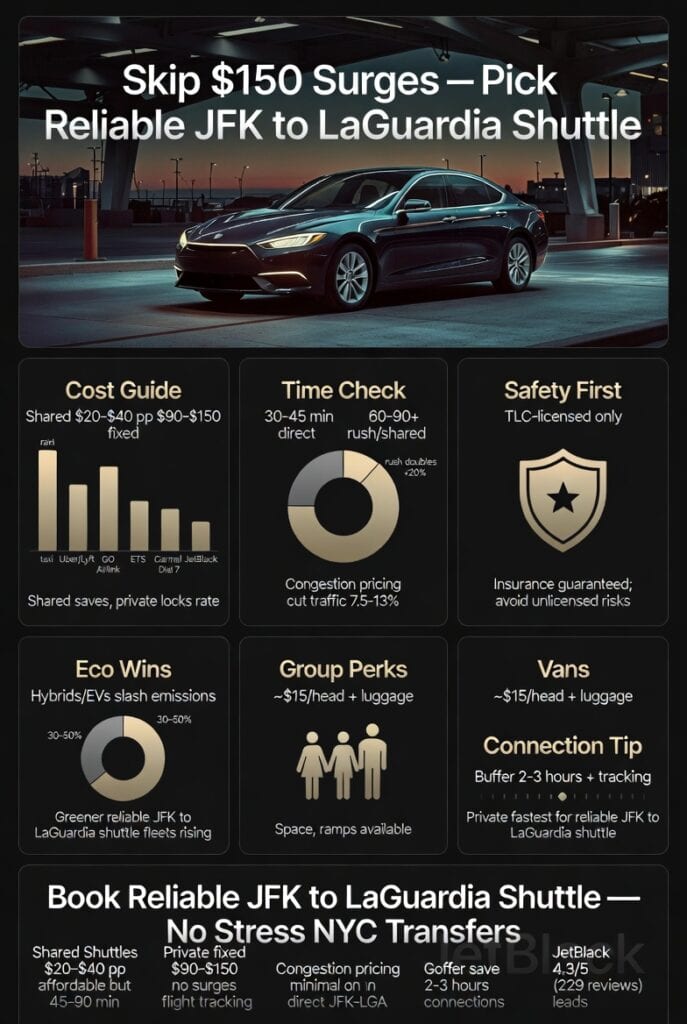 Infographic reliable jfk to laguardia shuttle