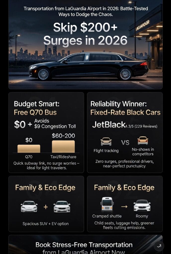 Infographic transportation from laguardia airport