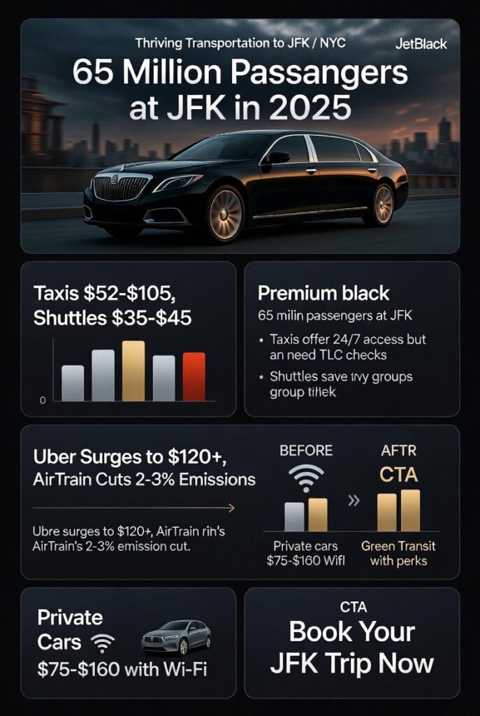 Infographic transportation to jfk from nyc