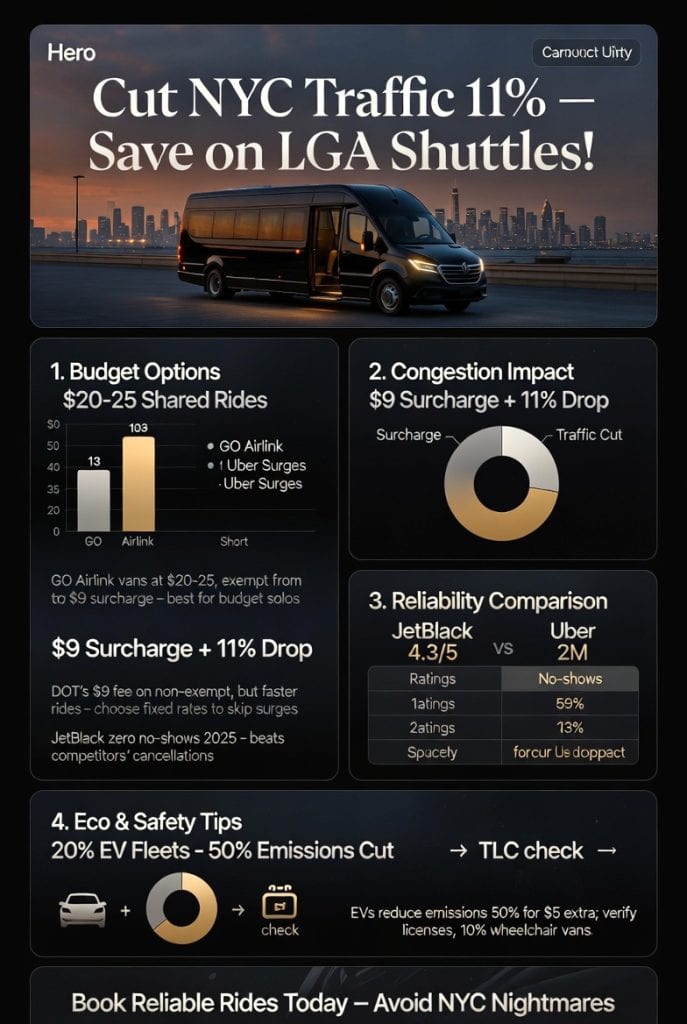 Infographic affordable airport shuttles at laguardia