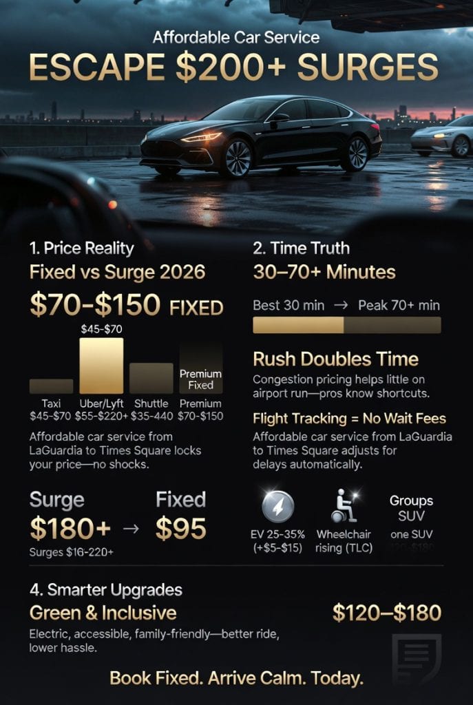 Infographic affordable car service from laguardia to times square