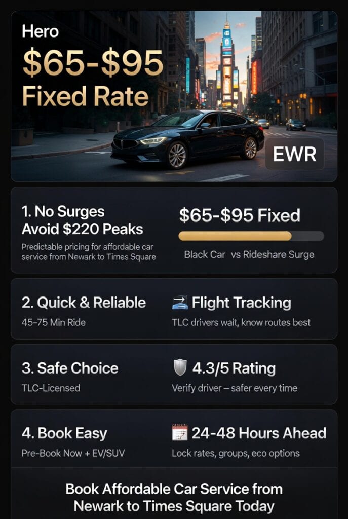Infographic affordable car service from newark to times square