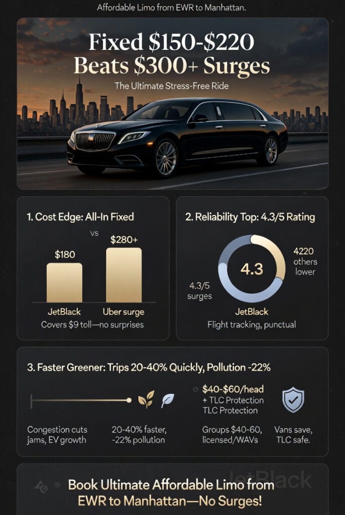 Infographic affordable limo from ewr to manhattan