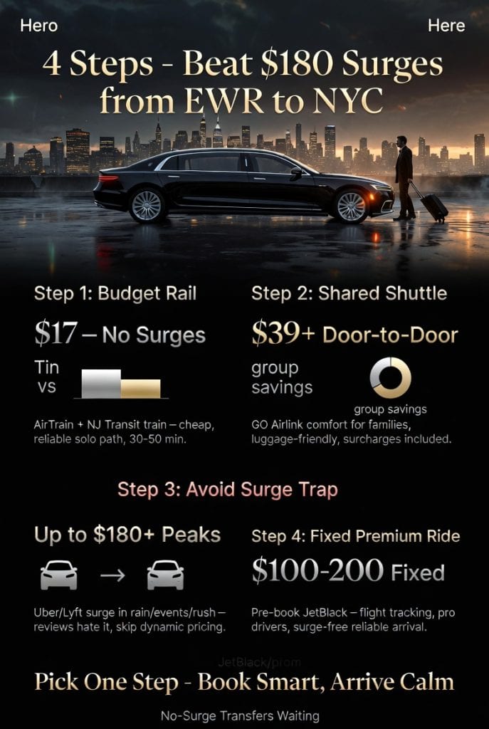 Infographic affordable transportation from newark airport to new york city