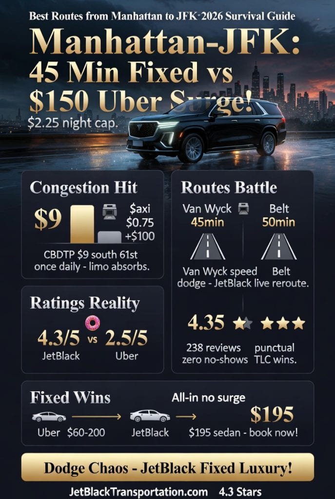 Infographic best routes from manhattan to jfk