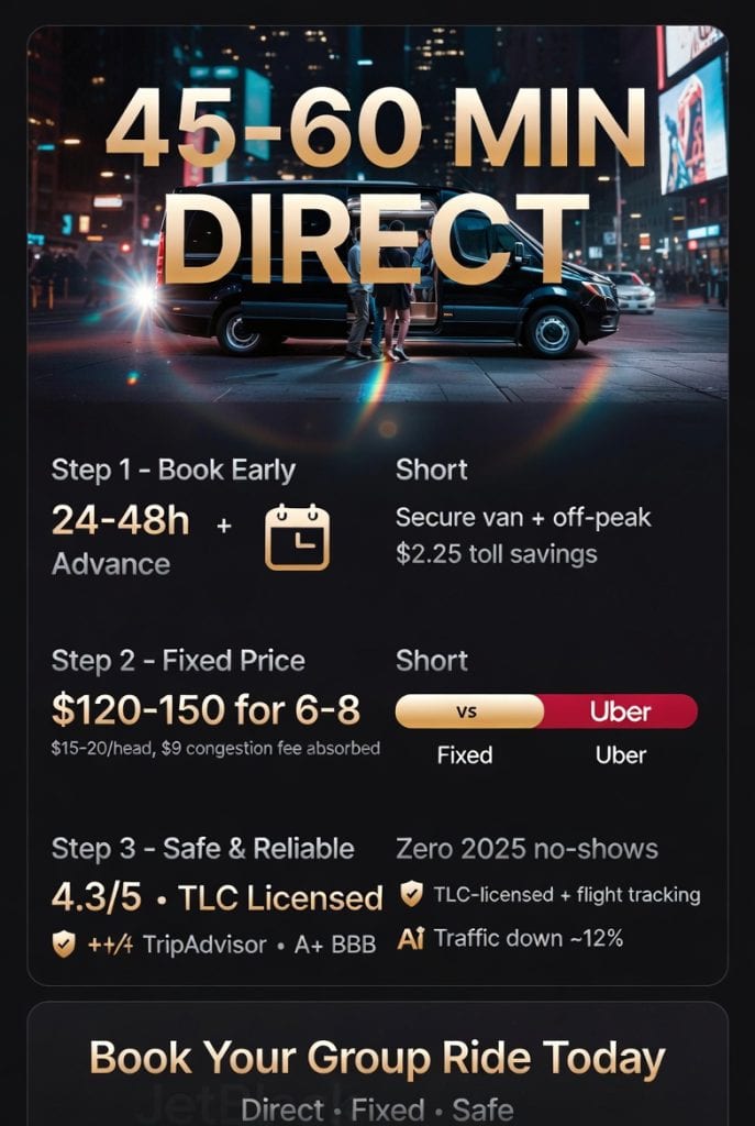 Infographic car service from laguardia to times square for groups