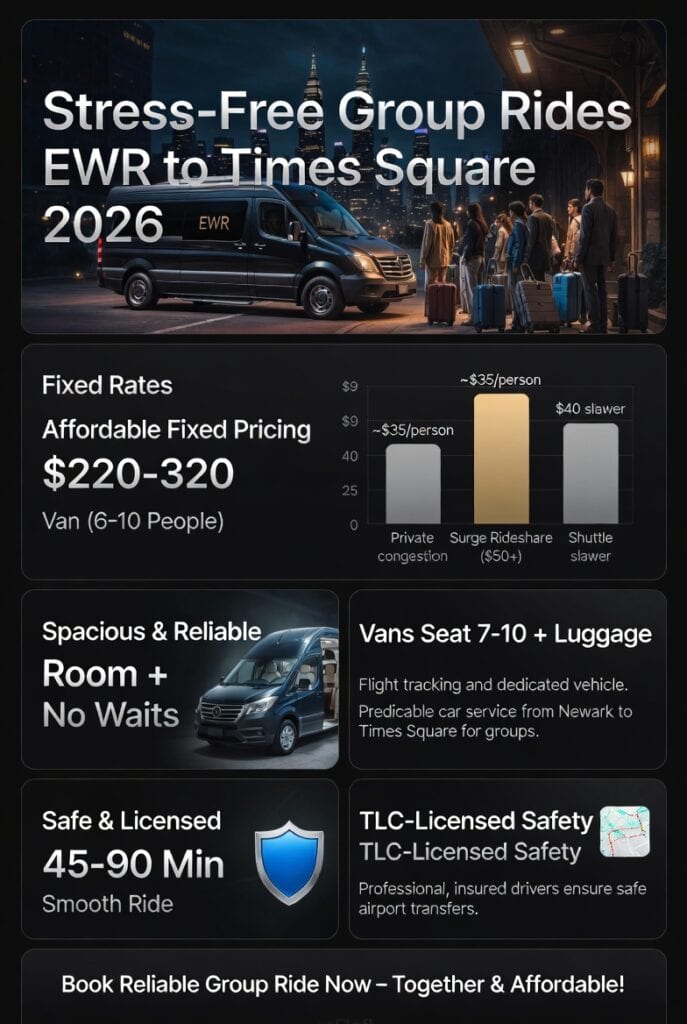 Infographic car service from newark to times square for groups