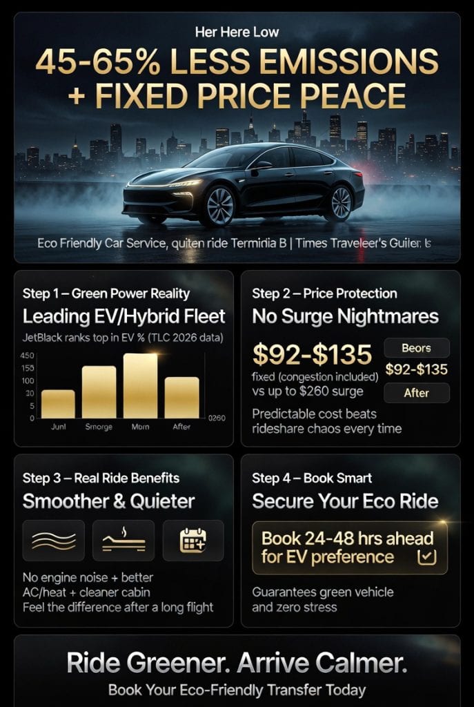 Infographic eco friendly car service from laguardia to times square
