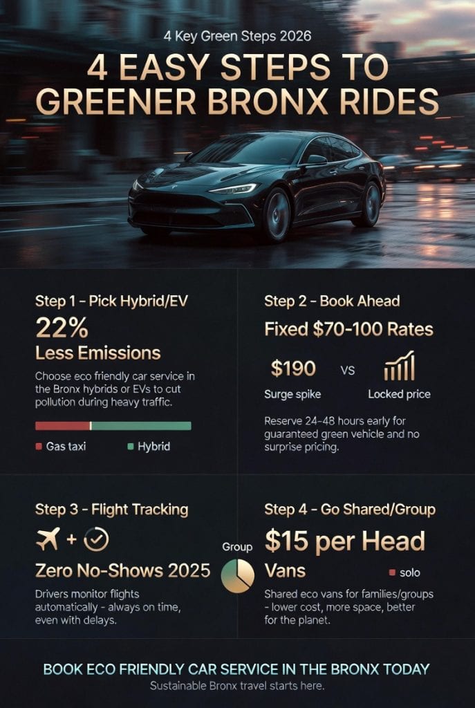 Infographic eco friendly car service in the bronx