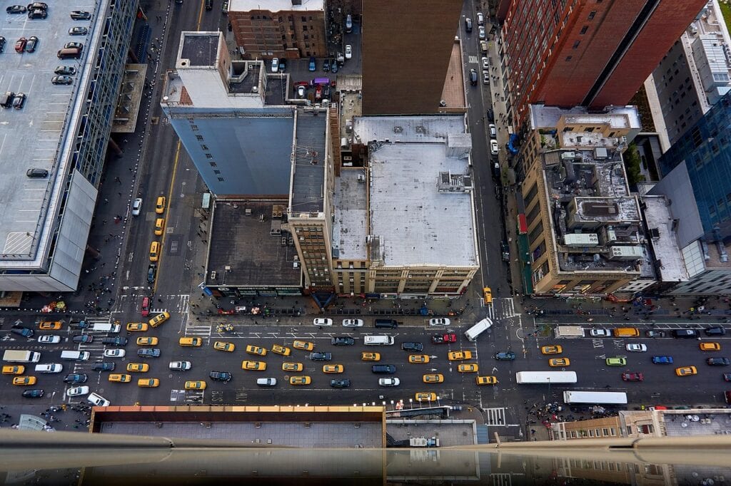 new york, streets, traffic, aerial view, bird's eye view, buildings, urban, urban landscape, yellow cabs, taxis, cabs, nyc, city, roads, rooftops, new york, new york, new york, new york, new york, traffic, traffic, traffic, traffic