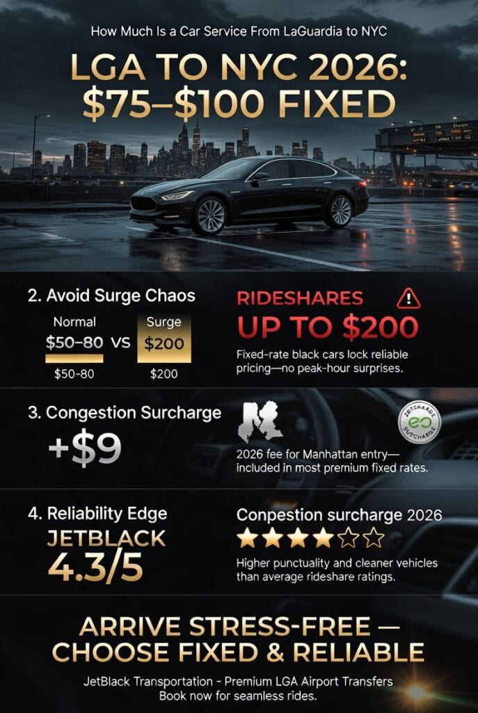 Infographic how much is a car service from laguardia to nyc