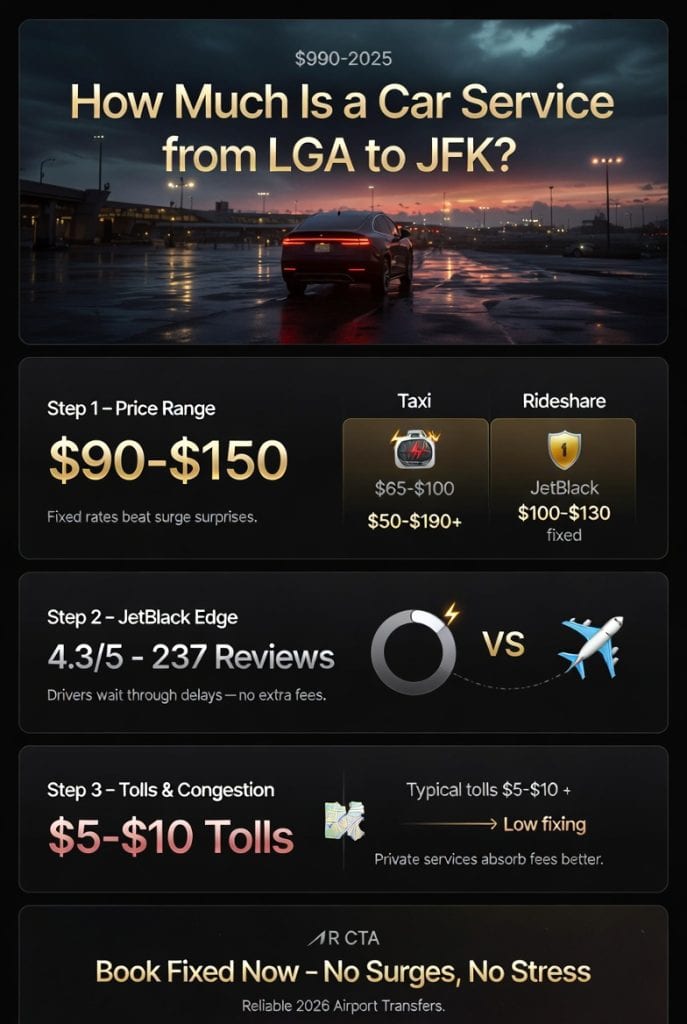 Infographic how much is a car service from lga to jfk