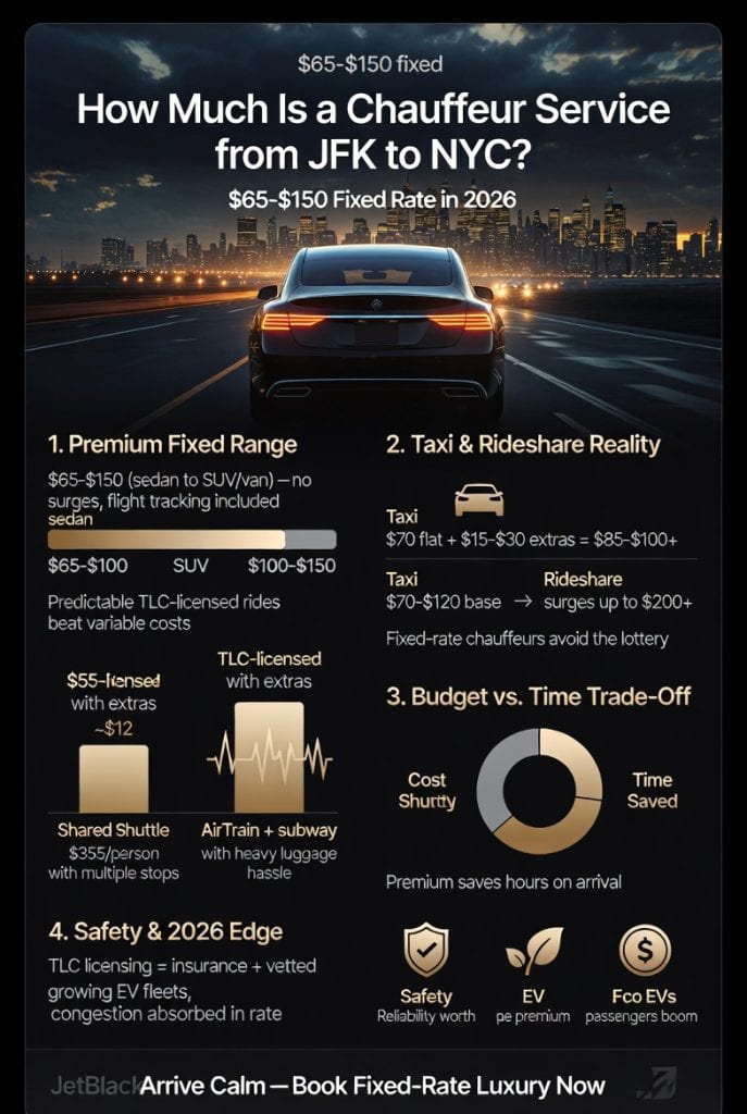 Infographic how much is a chauffeur service from jfk to nyc