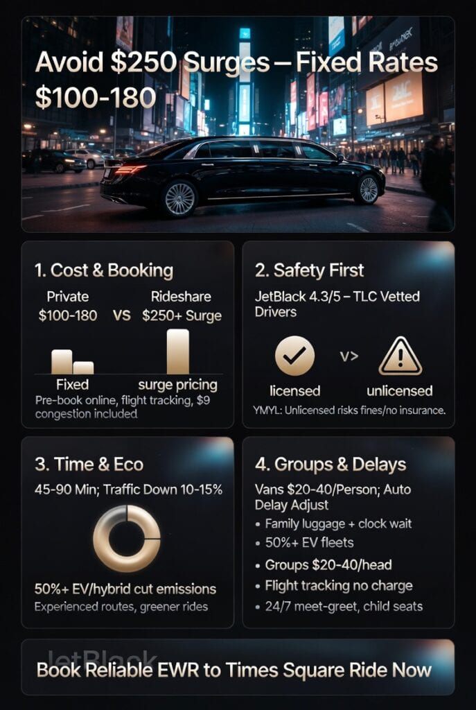 Infographic how to book a car service from newark to times square