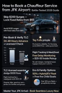 Infographic how to book a chauffeur service from jfk airport
