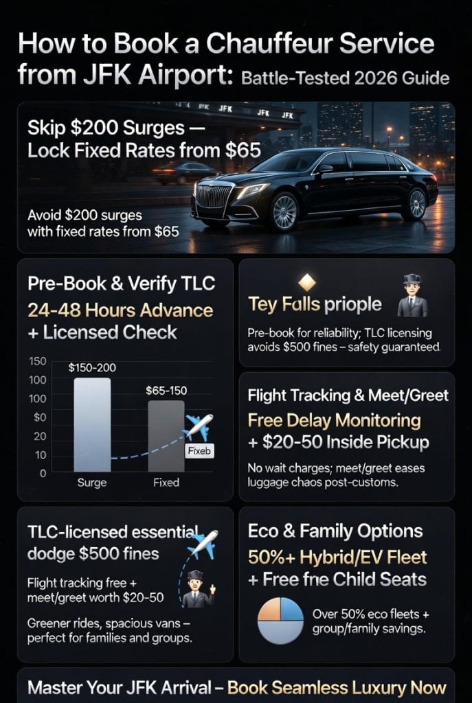 Infographic how to book a chauffeur service from jfk airport