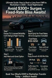 Infographic how to book a limo from ewr to manhattan