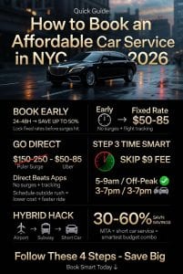 Infographic how to book an affordable car service in nyc