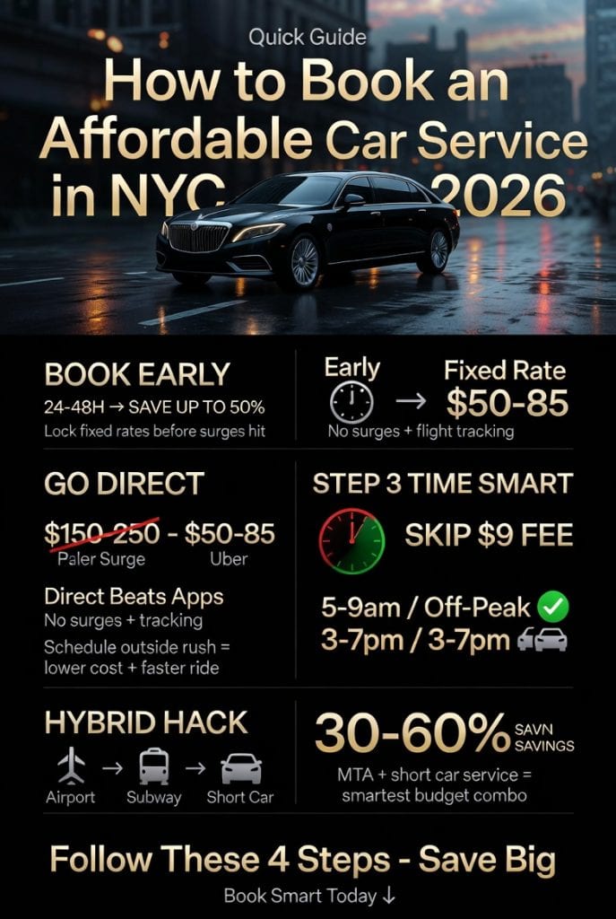 Infographic how to book an affordable car service in nyc