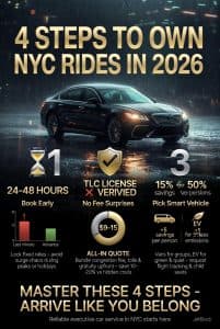 Infographic how to book an executive car service in nyc