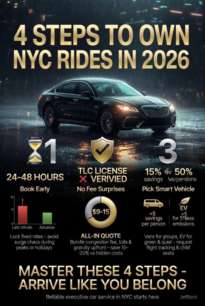 Infographic how to book an executive car service in nyc