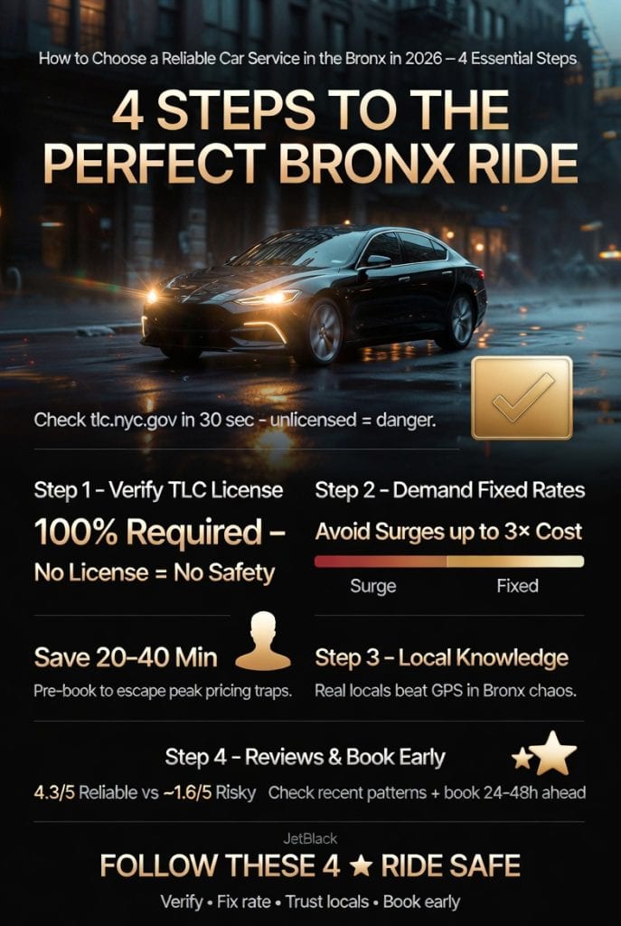 Infographic how to choose a car service in the bronx