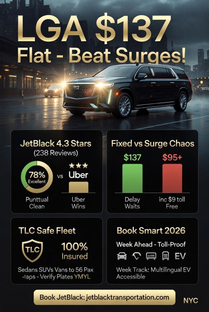 Infographic luxury car service from laguardia