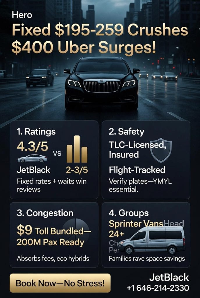 Infographic luxury car service from manhattan to jfk