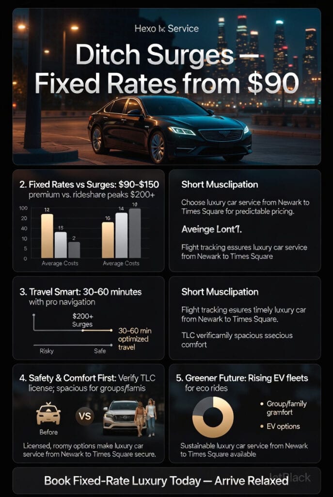 Infographic luxury car service from newark to times square
