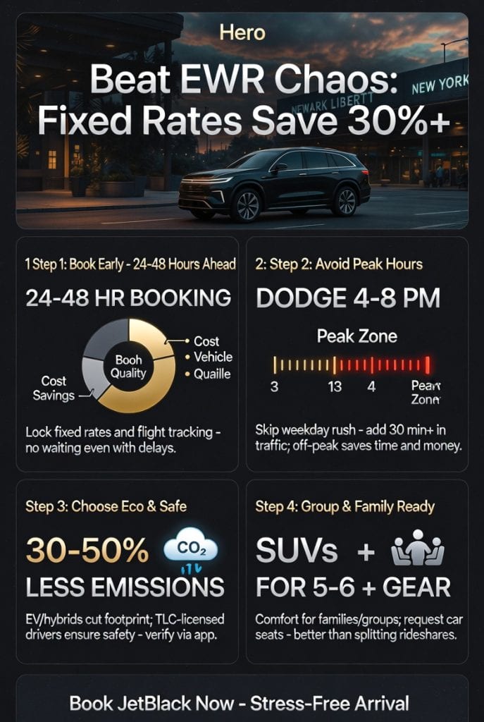 Infographic luxury transportation from newark airport to new york city