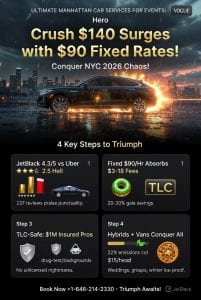 Infographic manhattan car services for events