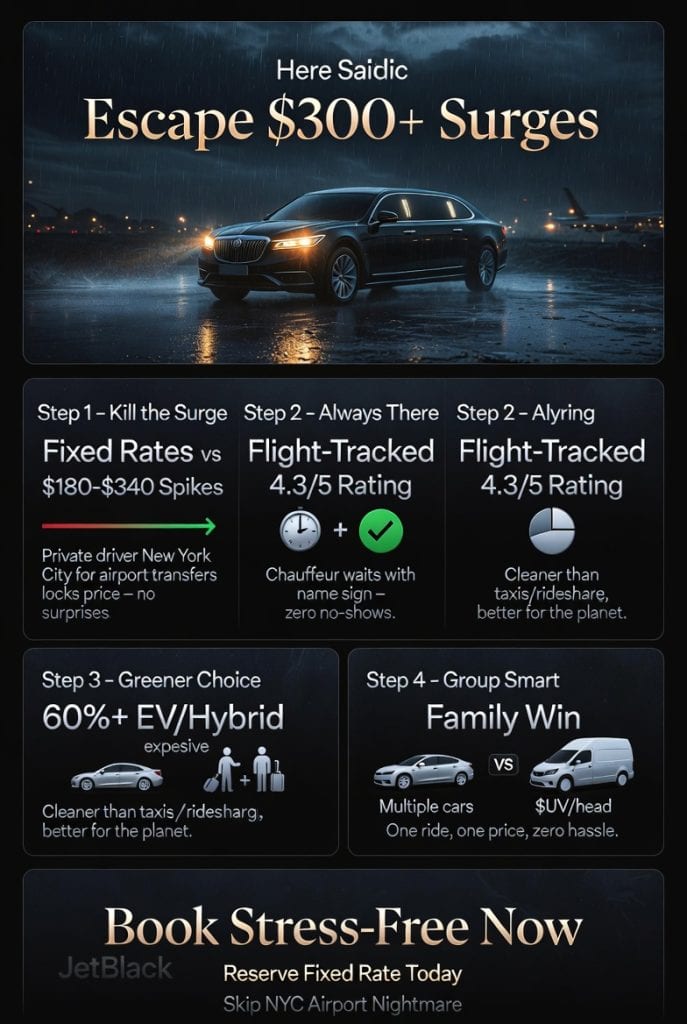 Infographic private driver new york city for airport transfers