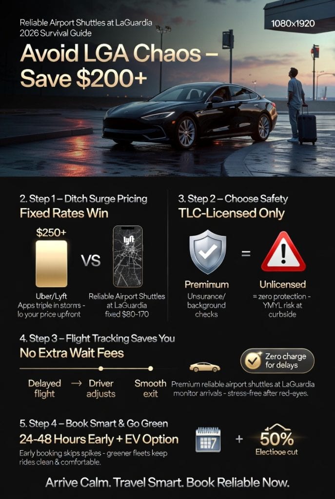 Infographic reliable airport shuttles at laguardia